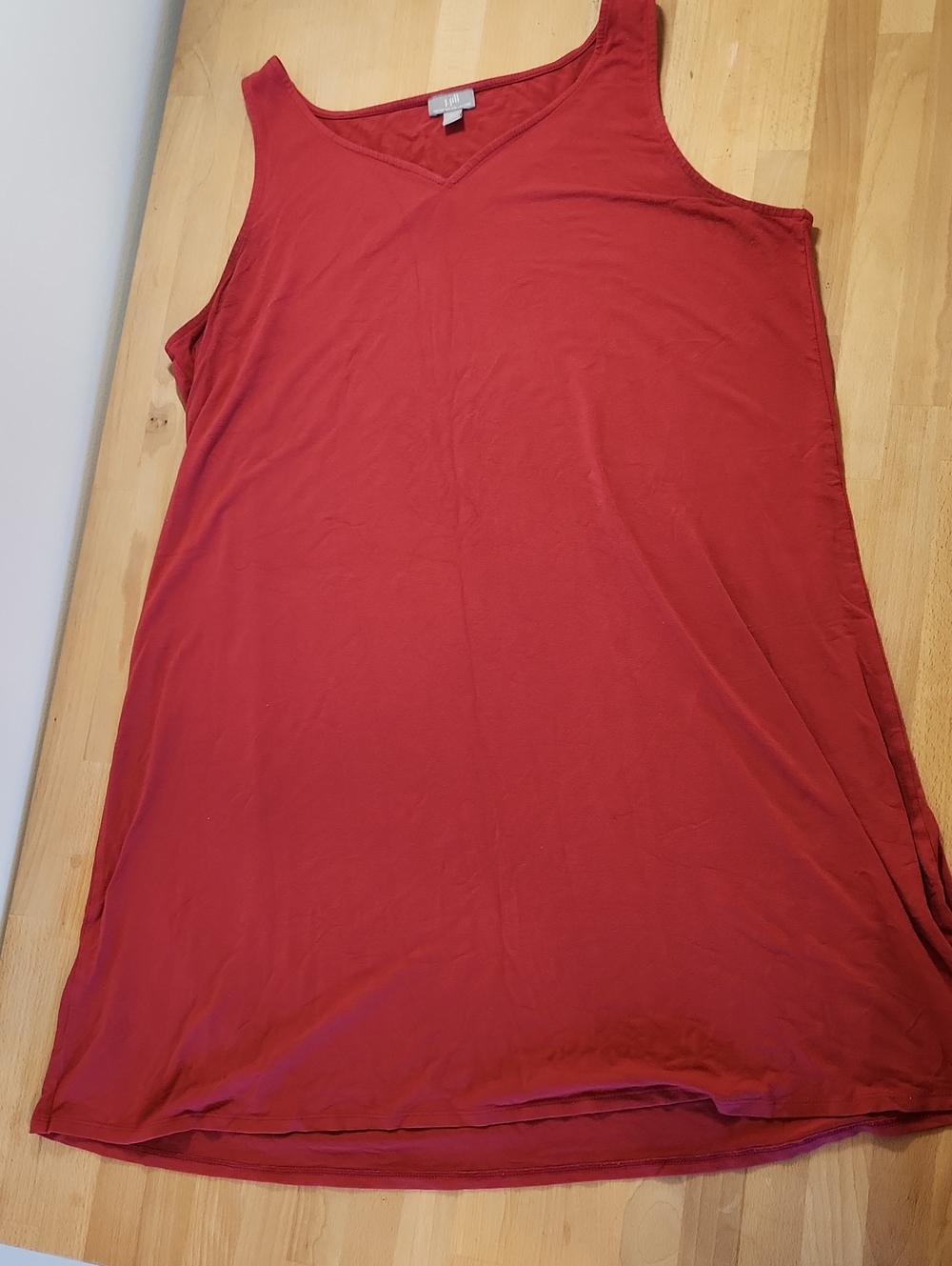 J. Jill Red V-Neck Sleeveless Tank Top